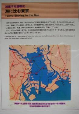 海に沈む東京のパネル