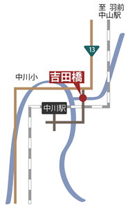 吉田橋の地図