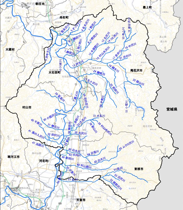北村山河川位置図